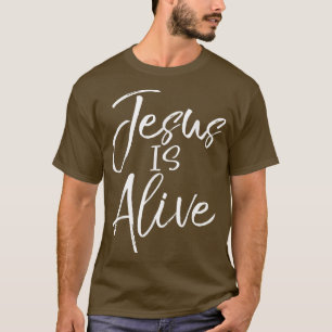 Camiseta Jesus é Vivo Vintage, ressurreição cristã escura