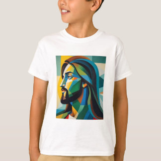 Camiseta Jesus em cubismo verde 6
