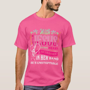Camiseta Jesus Em Sua Tesoura Do Coração Na Mão Ela É Unst