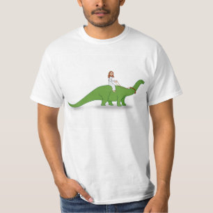 Camiseta Jesus em um Brontosaurus