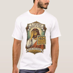 Camiseta Jesus engraçado erro 404 Humor desenvolvedor web p