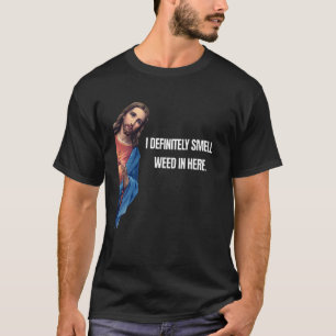 Camiseta Jesus engraçado, eu definitivamente sinto cheiro d
