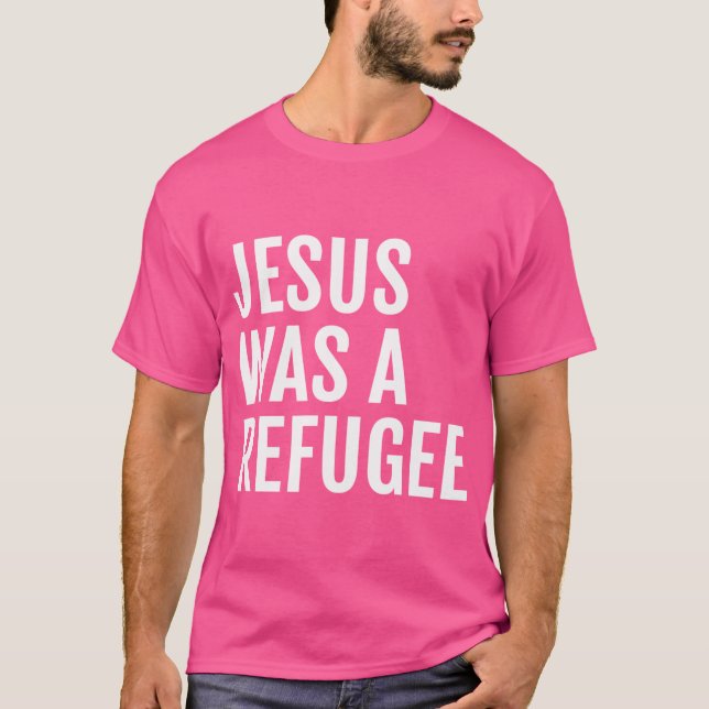 Camiseta Jesus era refugiado (Frente)