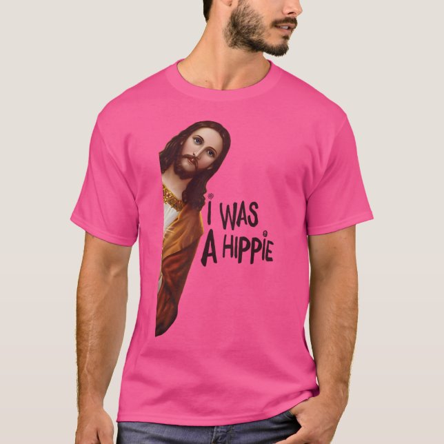 Camiseta Jesus era um hippie - Engraçado Jesus Cristo-Memór (Frente)