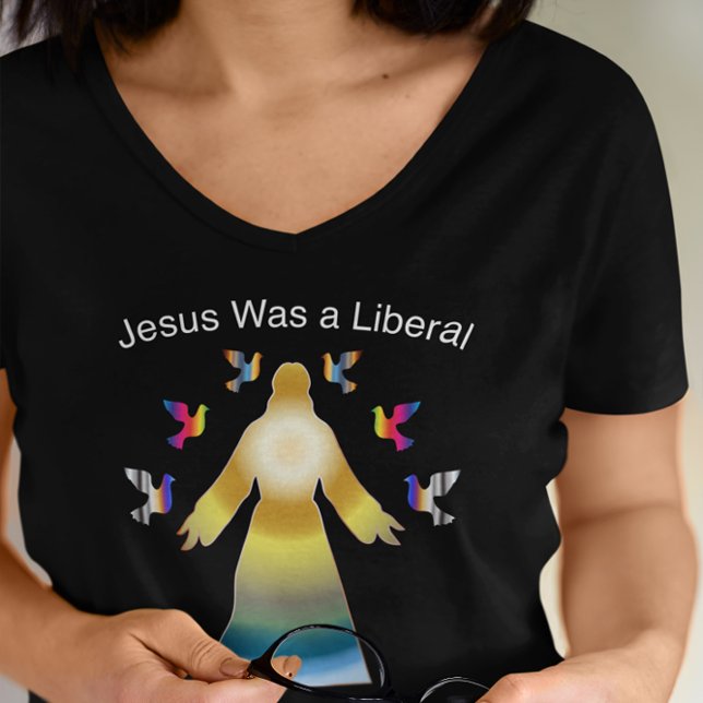 Camiseta Jesus era um político liberal personalizado (Criador carregado)