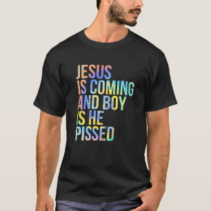 Camiseta Jesus Está Chegando E Rapaz Está Enlouquecido Chri