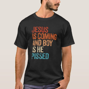 Camiseta Jesus Está Chegando E Rapaz Está Enlouquecido Chri