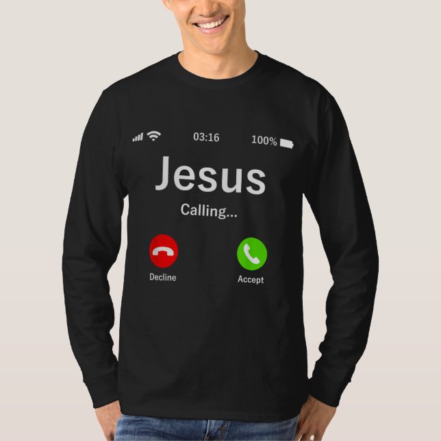 Camiseta Jesus Está Ligando - Cristão (Frente)