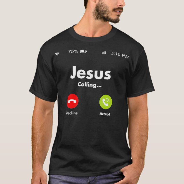 Camiseta Jesus Está Ligando Para O Telefone Celular. (Frente)