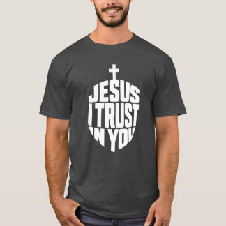 Camiseta Jesus Eu Confio em Ti Citação de Oração Cruz Fé