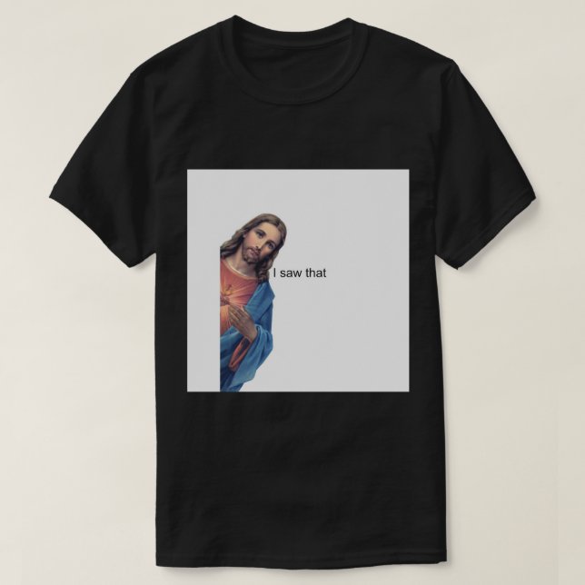 Camiseta Jesus - Eu vi aquele Pin.png (Frente do Design)
