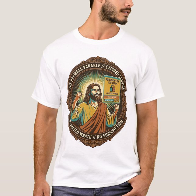 Camiseta Jesus Expirou Assinatura de Software Paywall Tech  (Frente)