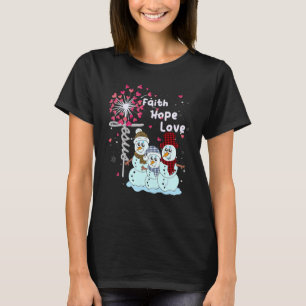 Camiseta Jesus Faith Hope ama Snowman Red Xadrez Xmas para 