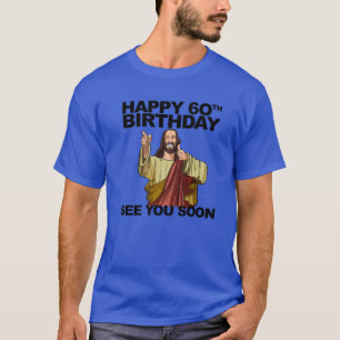 Camiseta Jesus Feliz 60º Aniversário Te Vejo Logo Anivers