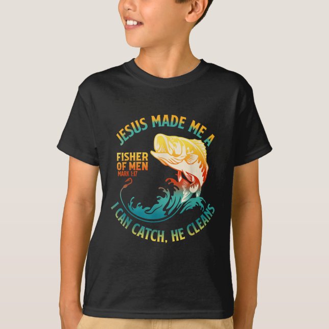Camiseta Jesus Fez De Mim Um Peixe Bíblia De Peixe Verso Ma (Frente)