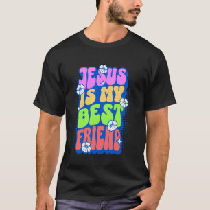 Camiseta Jesus Floral É Meu Melhor Amigo Citação Católica p