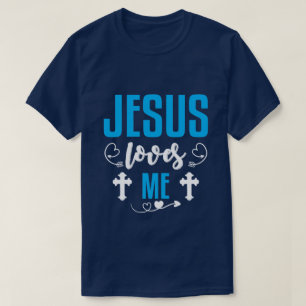 Camiseta Jesus fofo ama arte com palavras religioso