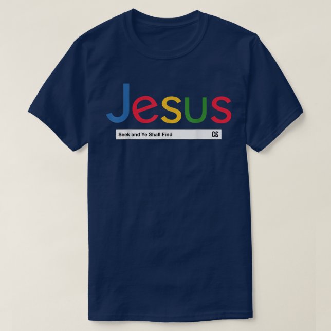 Camiseta jesus google busca e você achará engraçado (Frente do Design)
