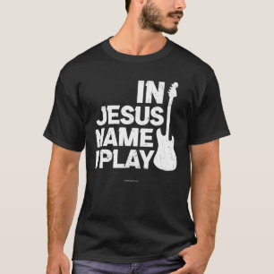 Camiseta Jesus guitarra toca Bíblia cristã verso religioso