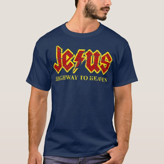 Camiseta Jesus Highway to Heaven Funny Christian (Frente)