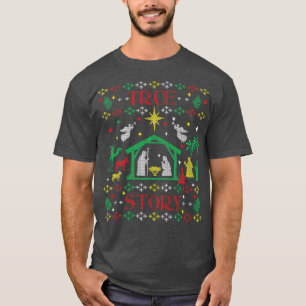 Camiseta Jesus, História Cristã Manger Natividade Ugly Ch