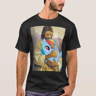 Camiseta Jesus holding rainbow dash Classic T-Shirt
