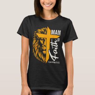 Camiseta Jesus Homem de Fé Leão Cruz I Coríntios 16 13