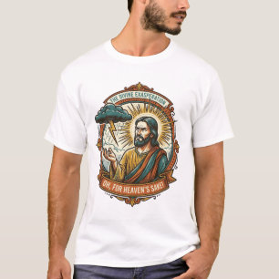Camiseta Jesus Irritado Nuvem Escura Chuva Relâmpago Clima 