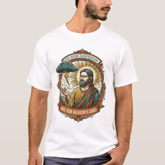 Camiseta Jesus Irritado Nuvem Escura Chuva Relâmpago Clima 