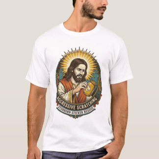 Camiseta Jesus Irritante Resíduo de Papel de Adesivo Descol