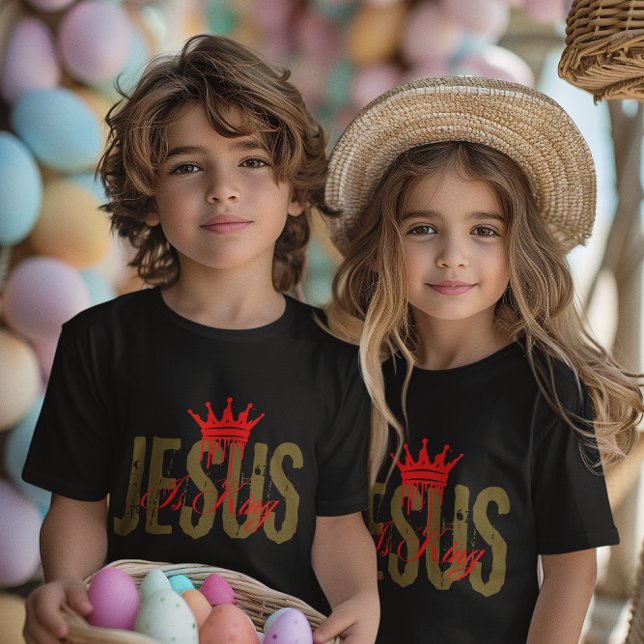 Camiseta Jesus is King Christian Bible Spiritual For Kids (Criador carregado)