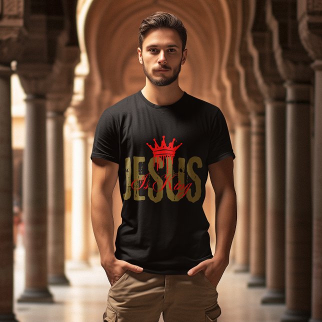 Camiseta Jesus is King Christian Bible Spiritual For Men (Criador carregado)