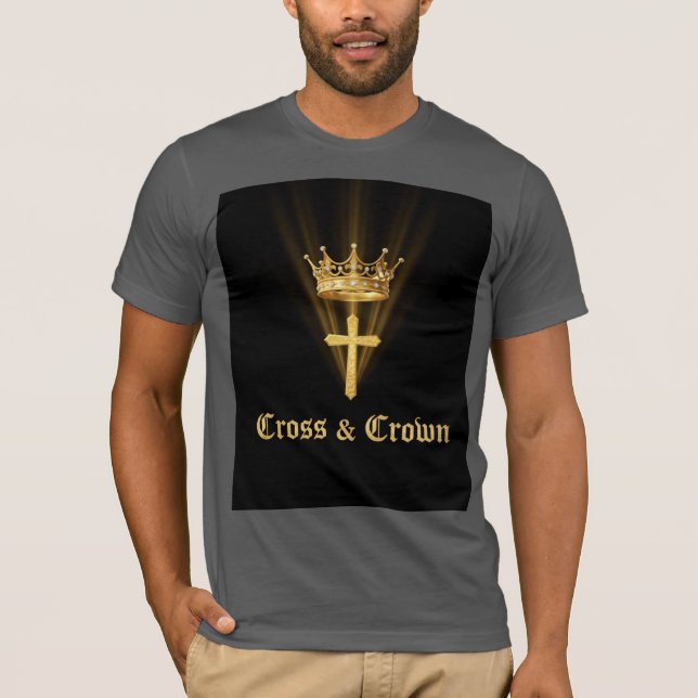 Camiseta Jesus Is King Gold Crown Christian Men’s T-Shirt (Frente)