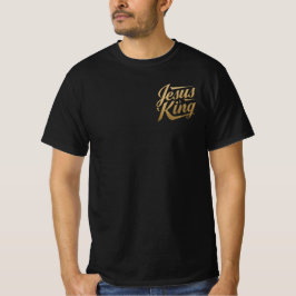 Camiseta Jesus Is King Gold Font Christian Statement