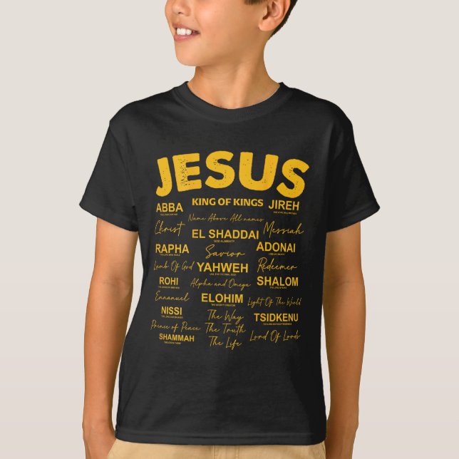 Camiseta Jesus Is King Names Of God Hebrew Jesus Christian  (Frente)