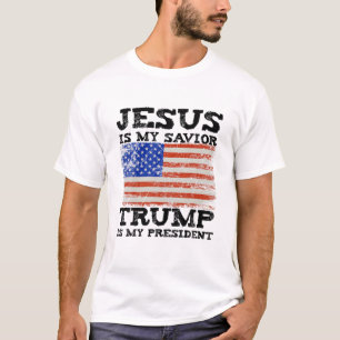 Camiseta Jesus-is-meu-salvador-trump-is-meu-presidente