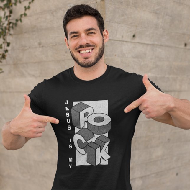 Camiseta JESUS IS MY ROCK Isometric Christian T-Shirt (Criador carregado)