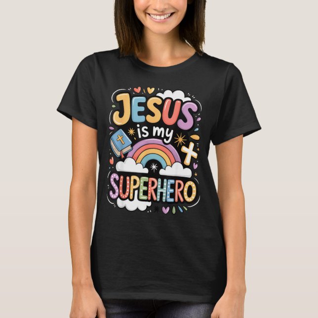 Camiseta Jesus Is My Superhero  (Frente)