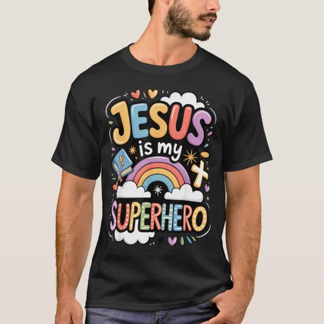 Camiseta Jesus Is My Superhero  (Frente)