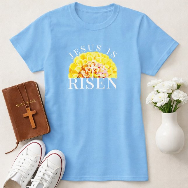 Camiseta Jesus is Risen Floral Christian Spring Easter (Jesus is Risen Easter Shirt)
