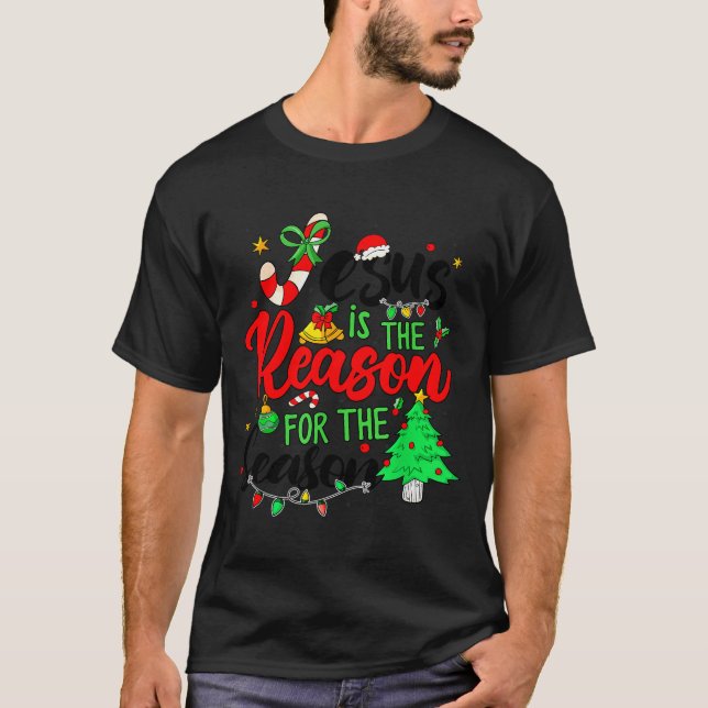 Camiseta Jesus Is The Reason For Season Christmas Family Pa (Frente)