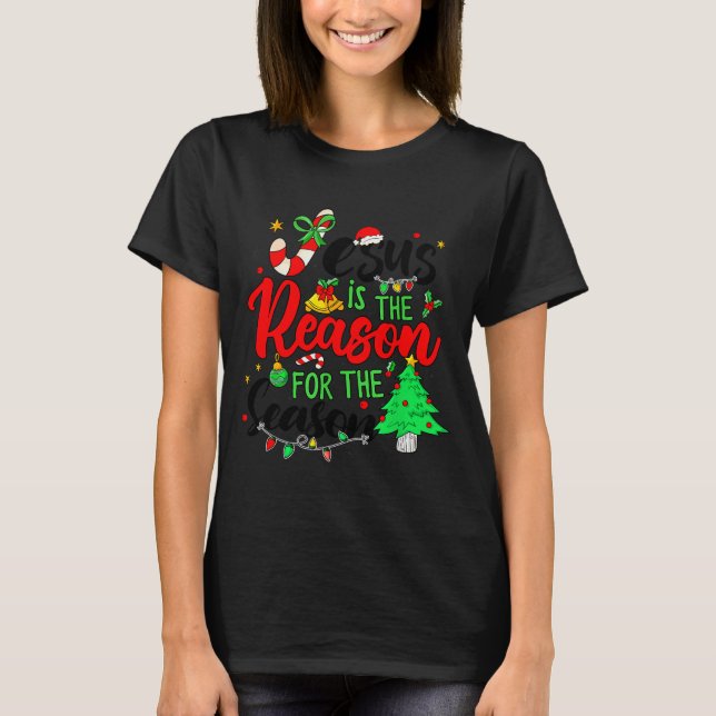 Camiseta Jesus Is The Reason For Season Christmas Family Pa (Frente)