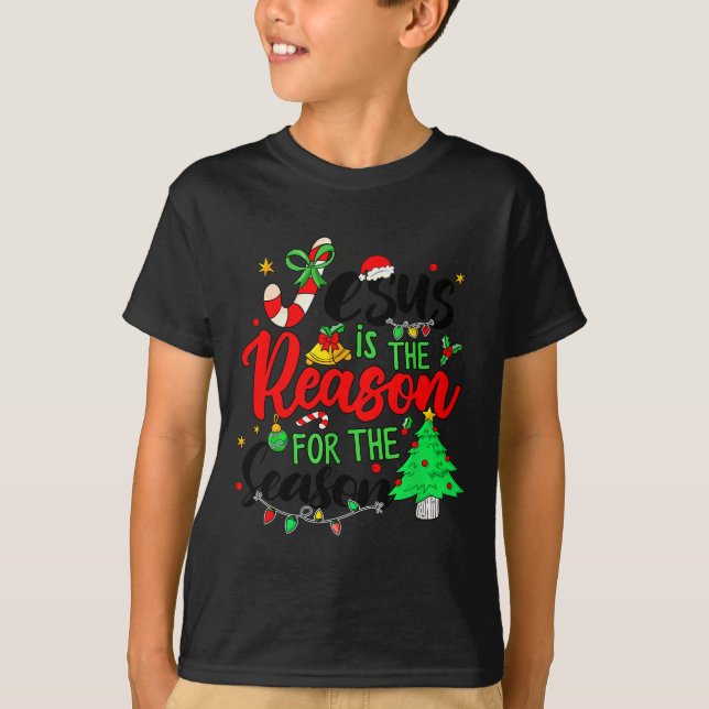 Camiseta Jesus Is The Reason For Season Christmas Family Pa (Frente)