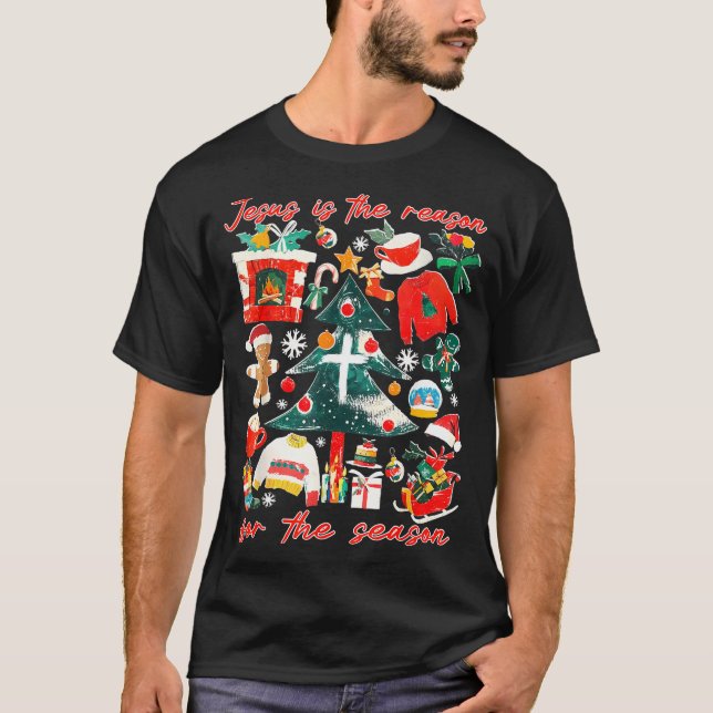 Camiseta Jesus Is The Reason For The Season Christian Faith (Frente)