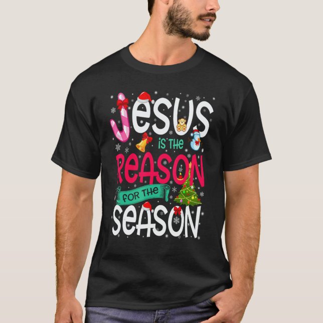 Camiseta Jesus Is The Reason For The Season  Christmas Paja (Frente)