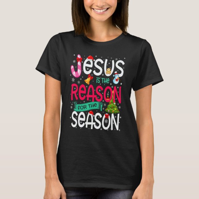 Camiseta Jesus Is The Reason For The Season  Christmas Paja (Frente)