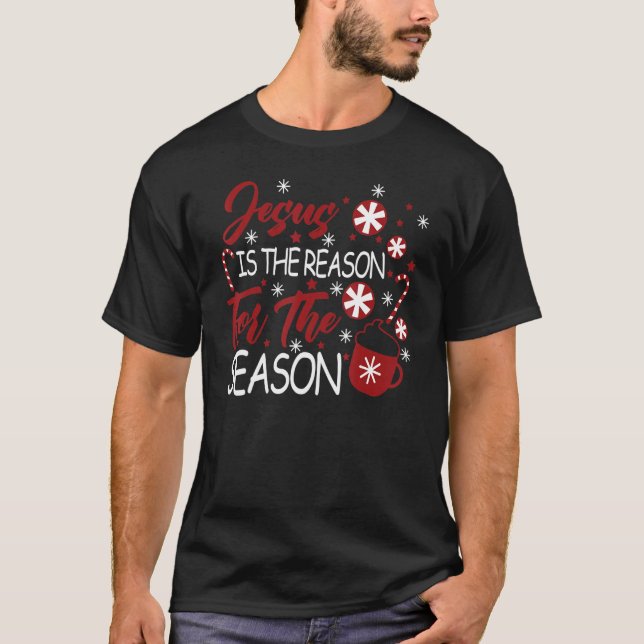 Camiseta Jesus is the reason for the season Christmas tree (Frente)