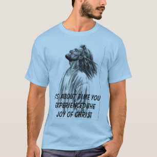 Camiseta Jesus_laughing, realiza-se sobre o tempo