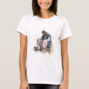 Camiseta Jesus Lava os pés dos discípulos