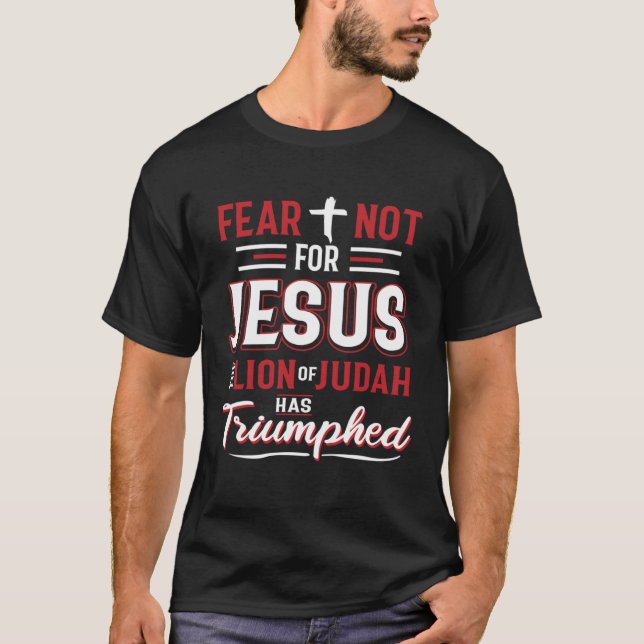 Camiseta Jesus Lion Judah Cross Faith Christ God (Frente)